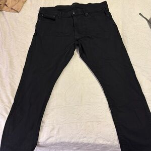 Men’s 38x30 Polo Ralph Lauren Varick Rope dyed black denim slim straight jeans